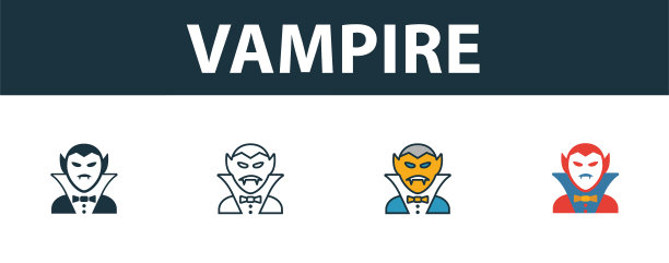 吸血鬼图标设置在不同的溢价符号图片下载