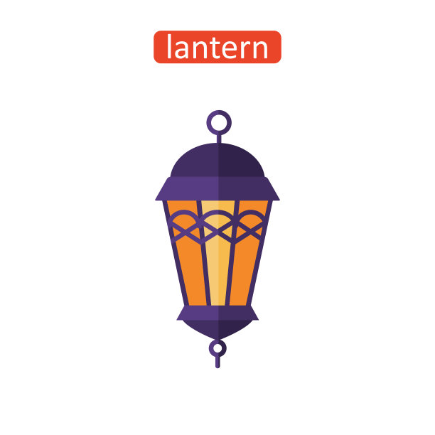 阿拉伯灯笼平面图标设置图片下载