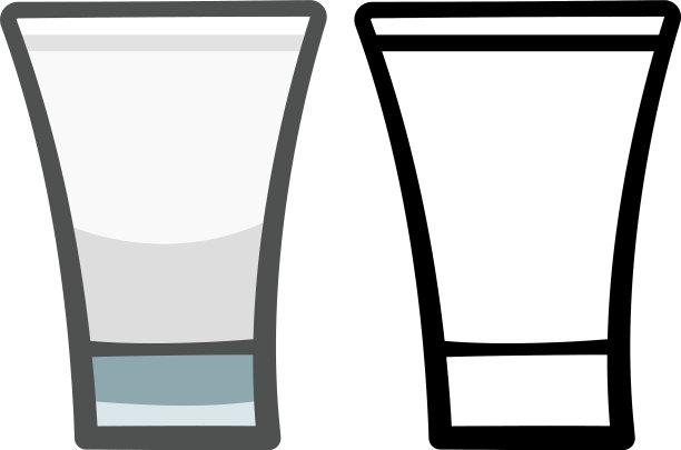 彩色和线条版本的烈酒杯图片下载