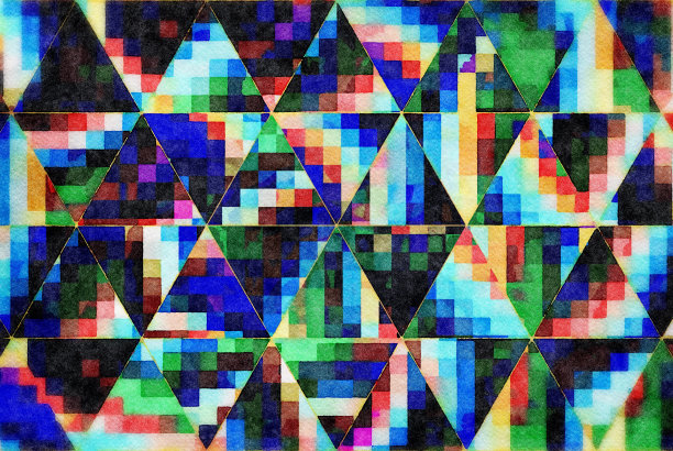 水彩几何背景插图图片下载