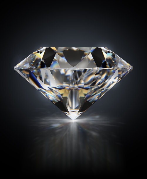 菱形在黑色反射背景图片下载