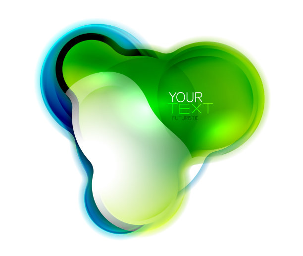 圆形闪亮的玻璃气泡抽象标志或图片下载