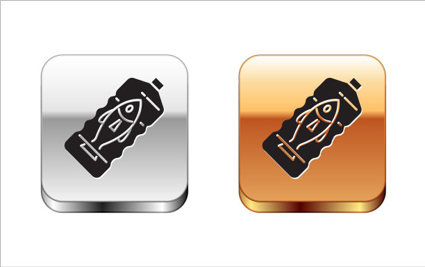 黑色阻止海洋塑料污染图标孤立图片下载