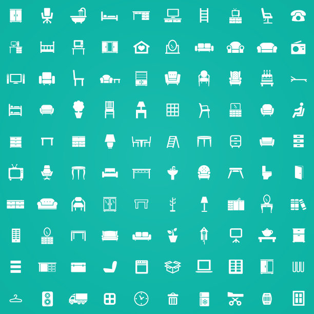 家具100图标通用设置的web和UI图片下载