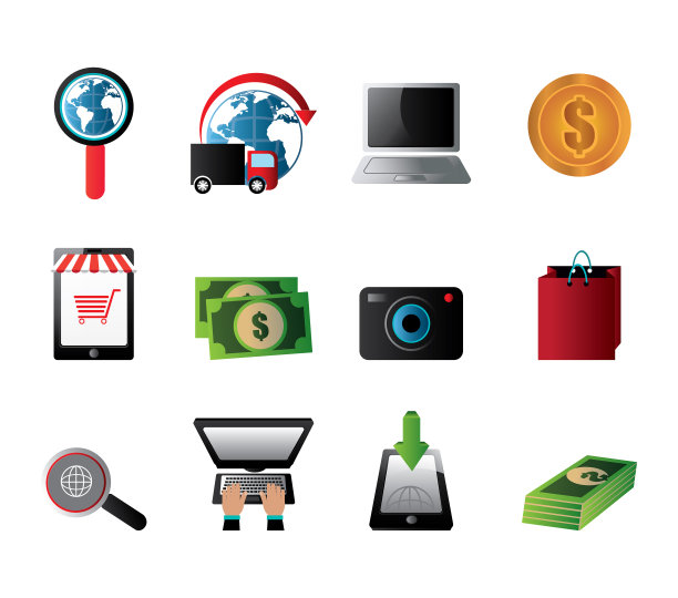 捆绑电子商务与设置图标图片下载