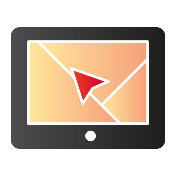 GPS导航平板图标与地图颜色图片下载