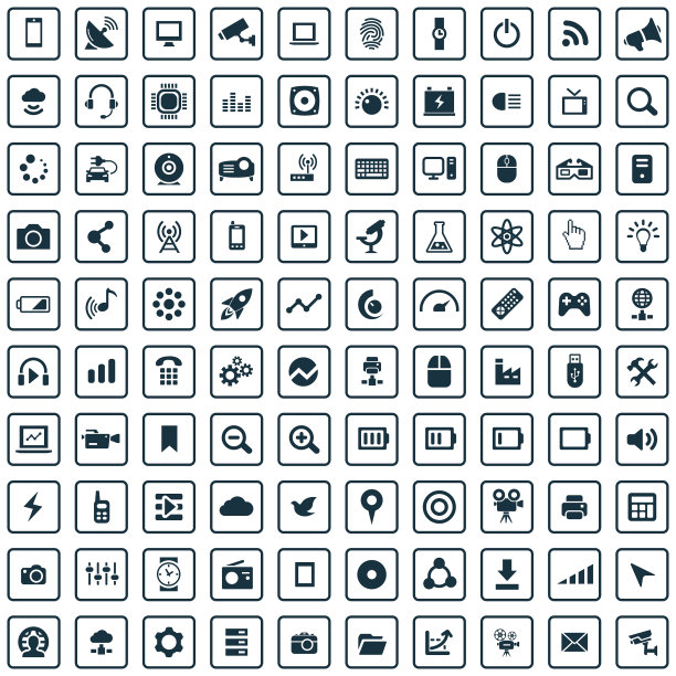高科技100图标通用集web和UI图片下载