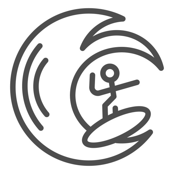 冲浪者和波浪线图标水上运动图片下载