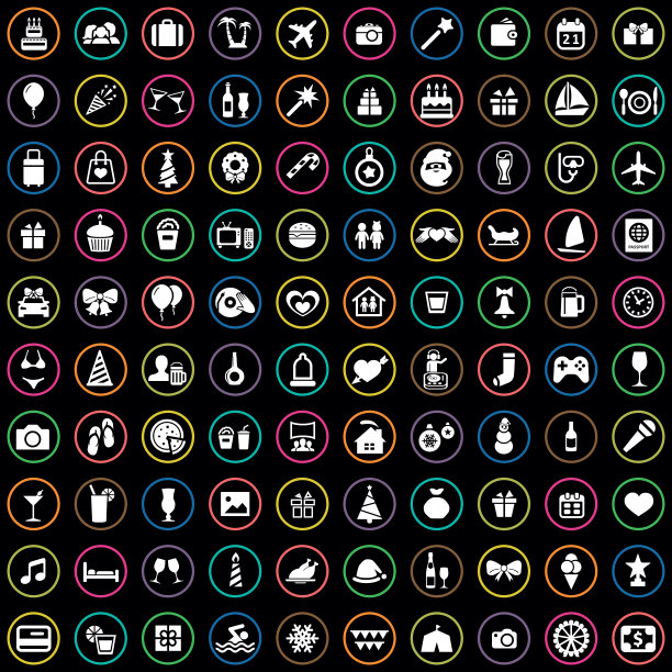 假日100图标通用设置的web和UI图片下载