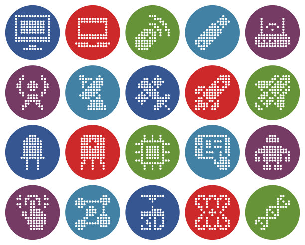 收集圆点图标高科技图片下载