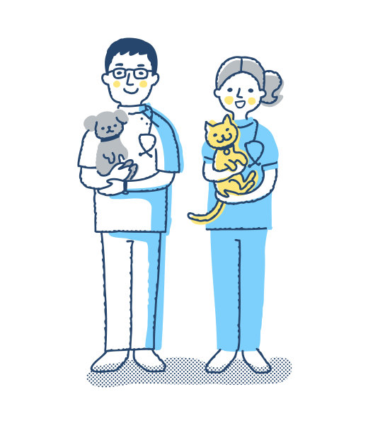 猫狗兽医诊所工作人员图片下载