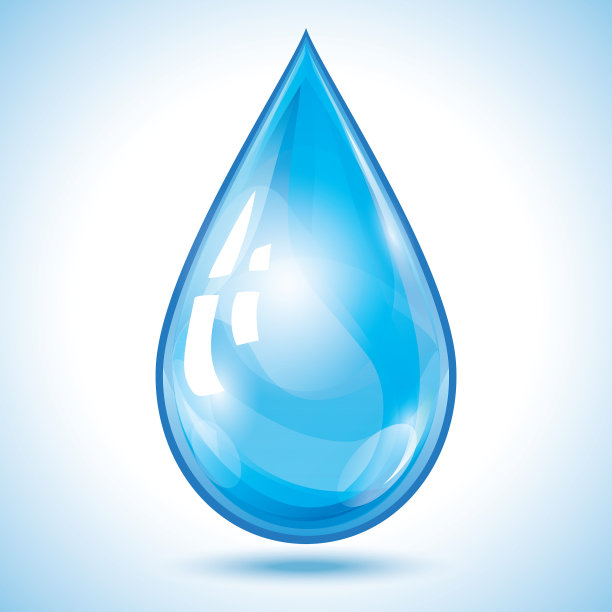 蓝色水滴孤立在白色背景图片下载