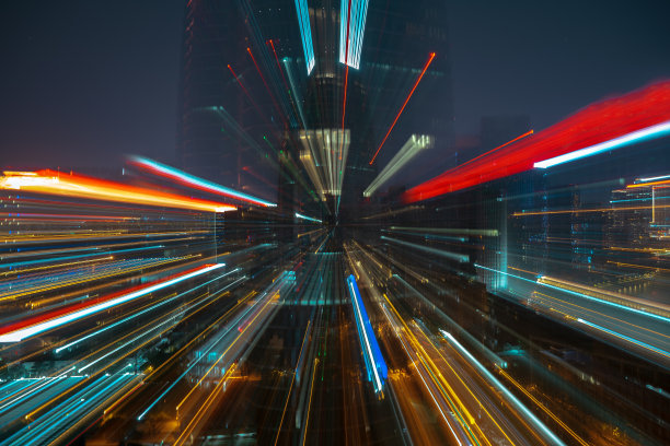 夜间商业城市现代建筑图片下载