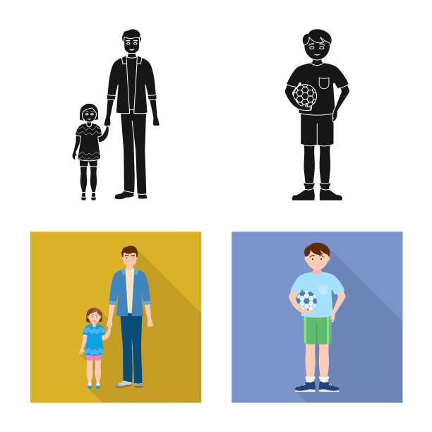 孤立的对象字符和化身标志集图片下载