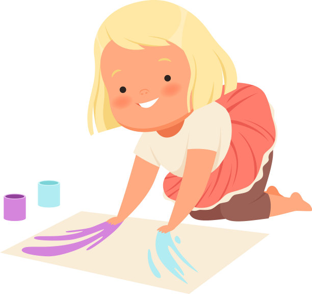 女孩用手在一个图片下载