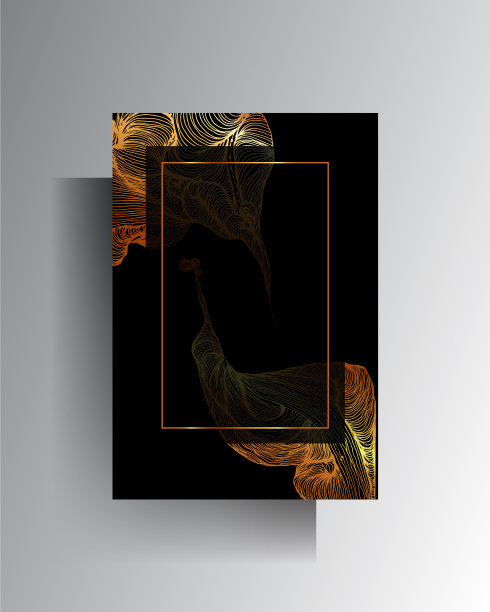 带有金色边框的设计背景是手绘的图片下载