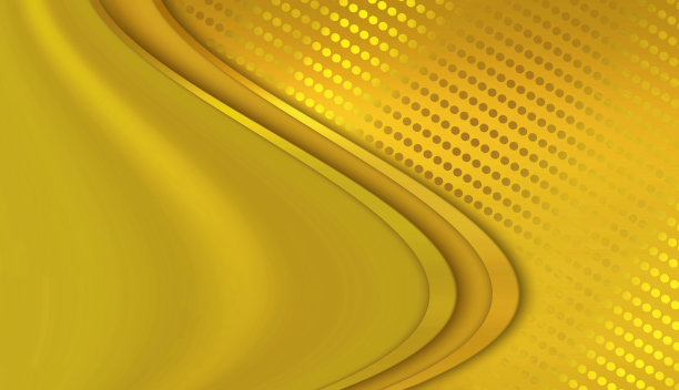闪亮的金色背景与装饰曲线和圆圈。图片下载
