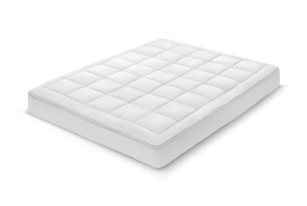 现实的白色床垫与阴影卧室图片下载