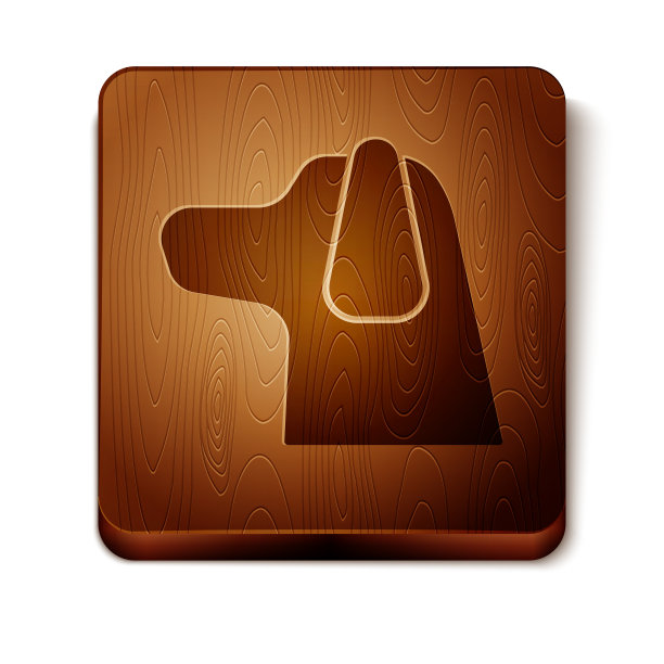 棕色的狗图标孤立在白色背景图片下载