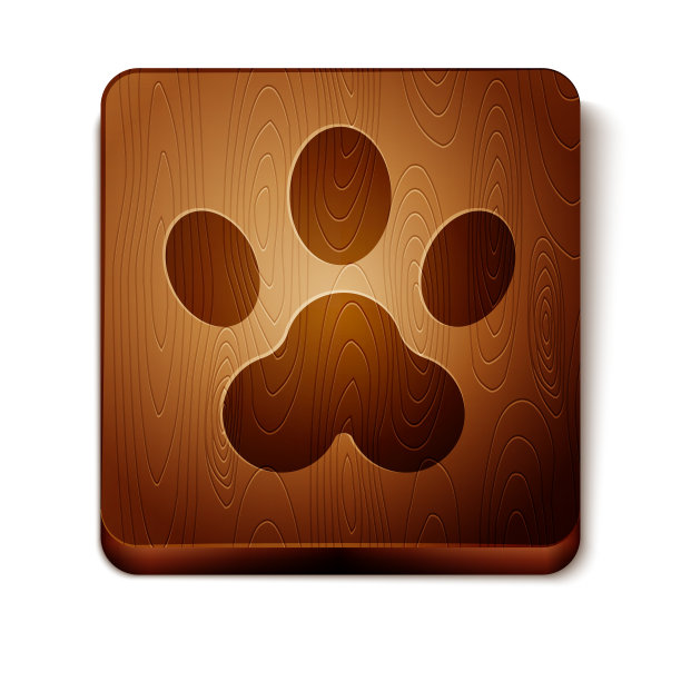 棕色爪印图标孤立的白色背景图片下载