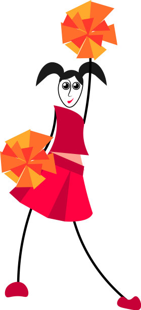 白色背景的啦啦队长图片下载