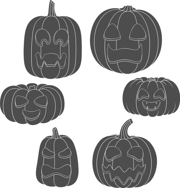 为万圣节设置南瓜的面孔图片下载