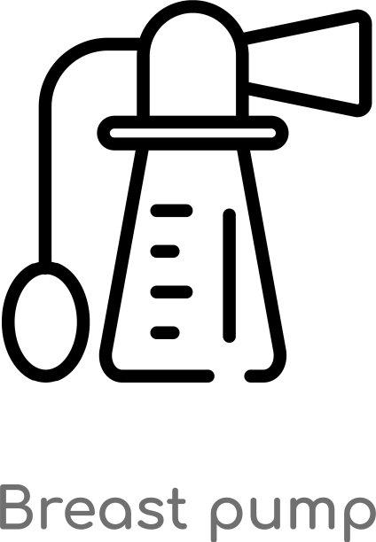 外形乳房泵图标孤立黑色简单图片下载