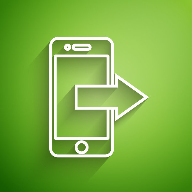 白线智能手机图标孤立图片下载