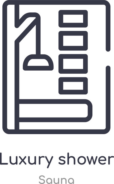 豪华淋浴房轮廓图标隔离线从图片下载