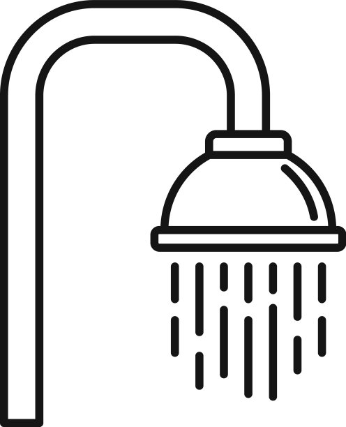 浴室淋浴图标轮廓风格图片下载