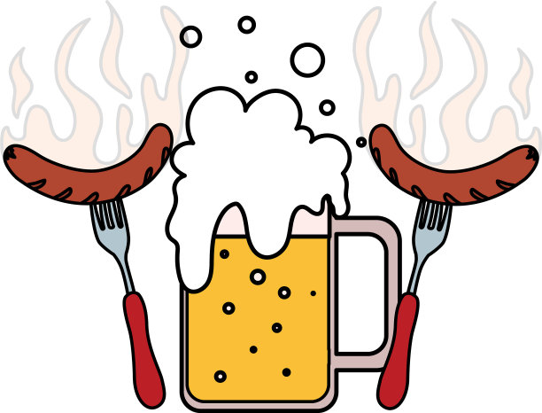 啤酒配白香肠图片下载