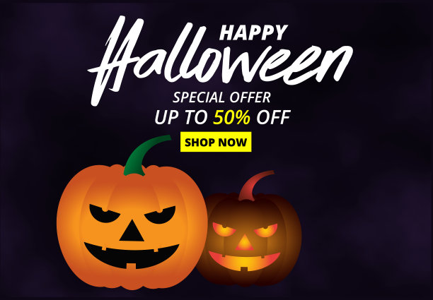 万圣节之夜背景与南瓜图片下载