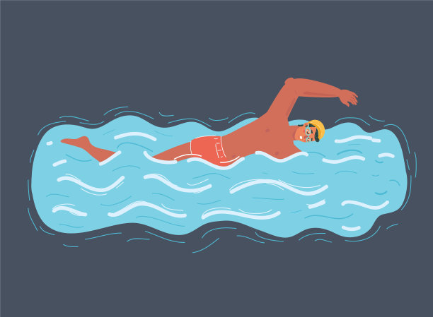 男子在游泳池游泳图片下载