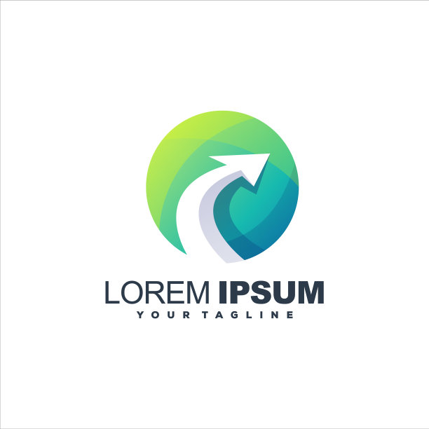 炫酷箭头渐变Logo设计图片下载