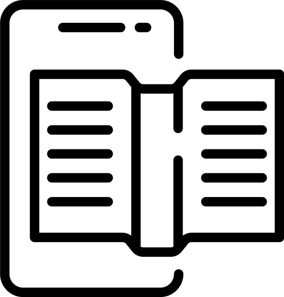 智能手机阅读图标轮廓风格图片下载