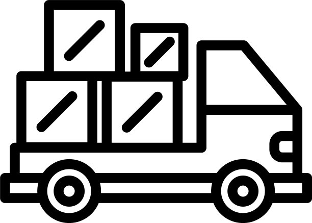 卡车搬迁图标轮廓风格图片下载