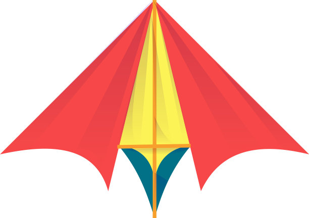 红色风筝飞机图标卡通风格图片下载