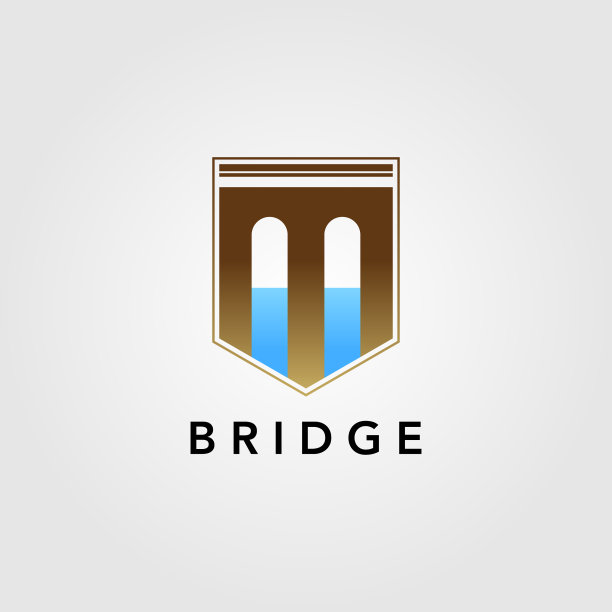现代护盾桥标志图标设计图片下载