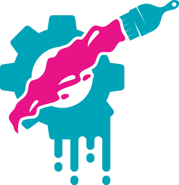 刷漆器齿轮标志设计喷漆服务图片下载