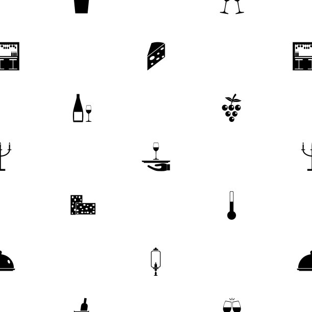 葡萄酒无缝图案背景图标图片下载