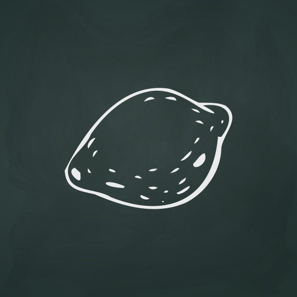 纹理黑色背景上柠檬细白线-矢量图片下载