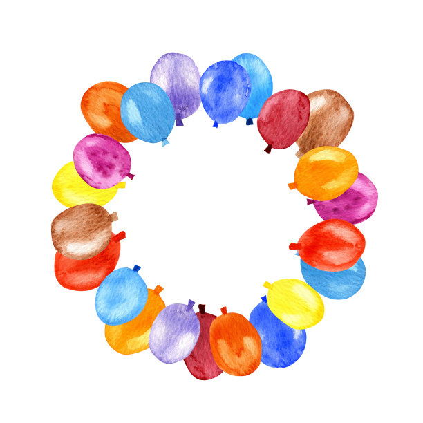 明亮的气球圆圈框架背景和文本在中间的位置。图片下载