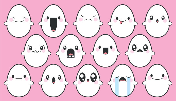 一套可爱的鬼庆祝万圣节卡哇伊图片下载