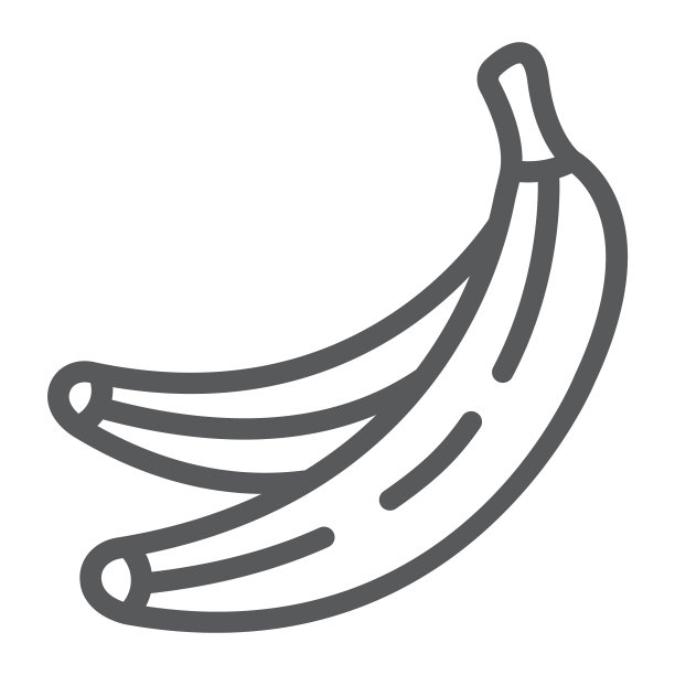 香蕉线性图标，热带果蔬图片下载