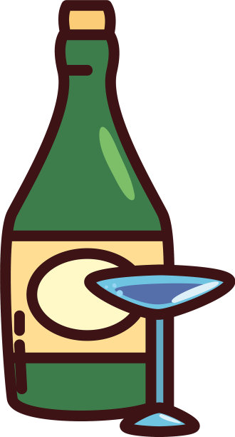 白色背景玻璃酒瓶图片下载