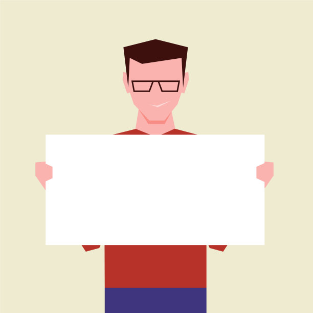 拿着白旗或空海报的人图片下载