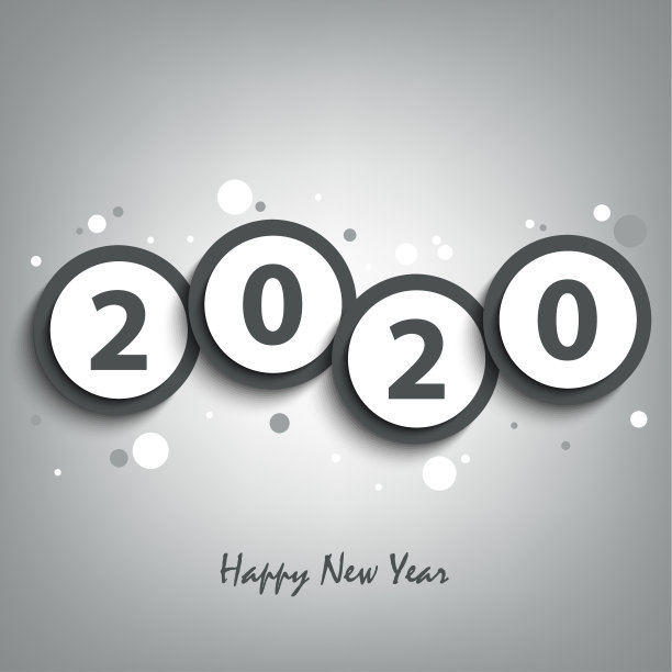 新年贺卡与圆指针在灰色的设计图片下载