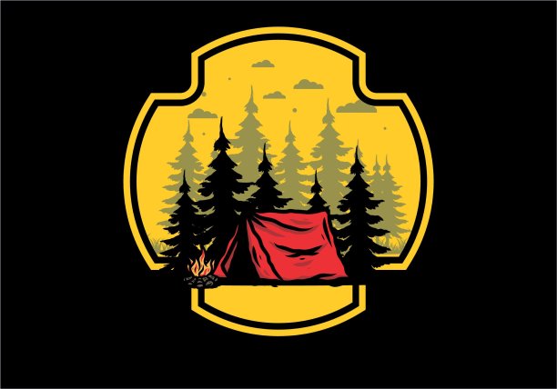 午夜露营与篝火插图图片下载