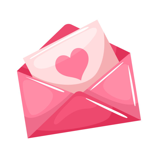 可爱的心形卡片情书设计图片下载