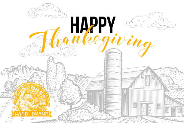 感恩节快乐手绘横幅模板图片下载